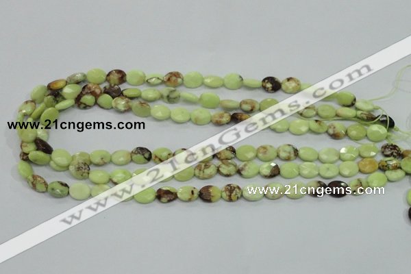 CLE53 15.5 inches 8*10mm faceted oval lemon turquoise beads