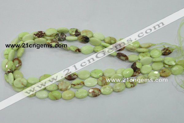 CLE54 15.5 inches 10*14mm faceted oval lemon turquoise beads