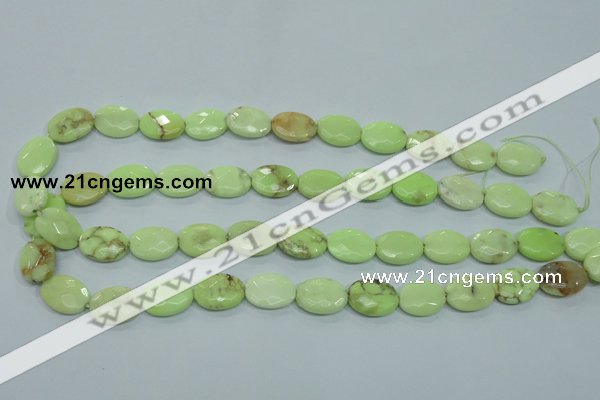 CLE55 15.5 inches 12*16mm faceted oval lemon turquoise beads