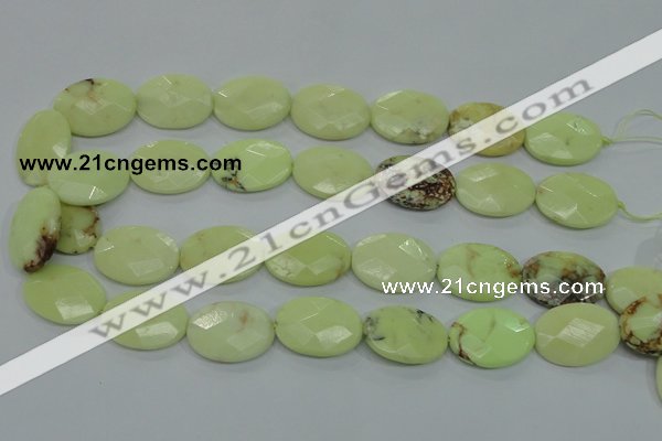 CLE57 15.5 inches 18*25mm faceted oval lemon turquoise beads