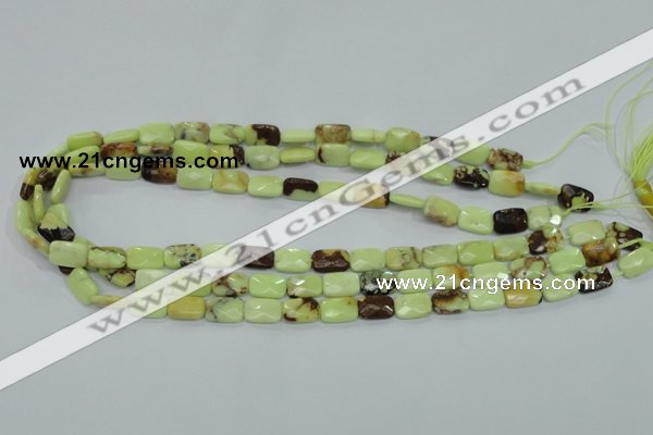 CLE62 15.5 inches 8*12mm faceted rectangle lemon turquoise beads