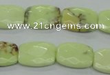 CLE63 15.5 inches 13*18mm faceted rectangle lemon turquoise beads