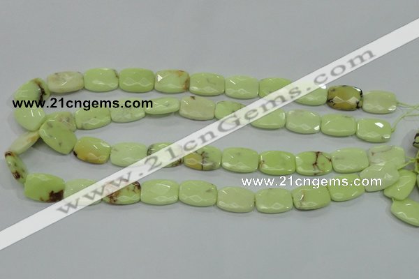 CLE63 15.5 inches 13*18mm faceted rectangle lemon turquoise beads