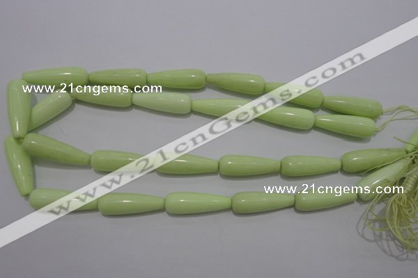 CLE77 15.5 inches 10*30mm teardrop lemon turquoise beads