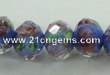 CLG01 12 inches 6*8mm faceted rondelle handmade lampwork beads