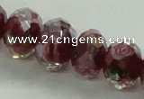 CLG02 12 inches 6*8mm faceted rondelle handmade lampwork beads