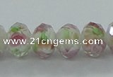 CLG04 12 inches 6*8mm faceted rondelle handmade lampwork beads