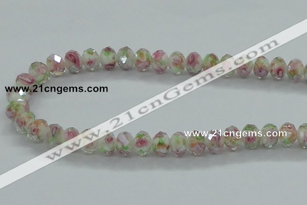 CLG04 12 inches 6*8mm faceted rondelle handmade lampwork beads
