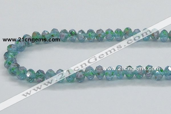 CLG05 12 inches 6*8mm faceted rondelle handmade lampwork beads