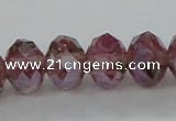 CLG06 12 inches 6*8mm faceted rondelle handmade lampwork beads