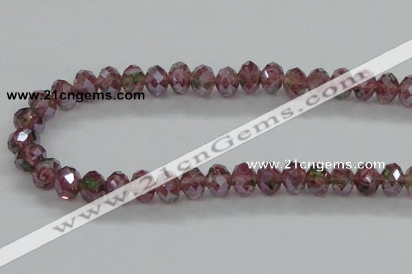 CLG06 12 inches 6*8mm faceted rondelle handmade lampwork beads