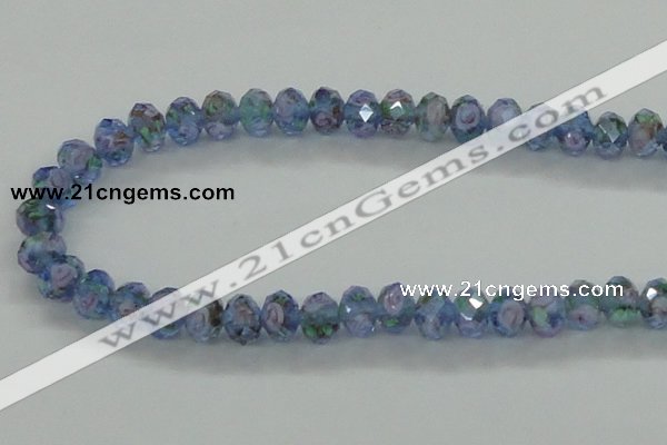 CLG07 12 inches 6*8mm faceted rondelle handmade lampwork beads