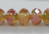 CLG08 12 inches 6*8mm faceted rondelle handmade lampwork beads