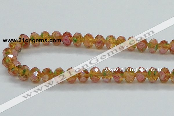 CLG08 12 inches 6*8mm faceted rondelle handmade lampwork beads