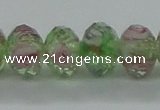 CLG09 12 inches 6*8mm faceted rondelle handmade lampwork beads