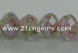 CLG11 12 inches 6*8mm faceted rondelle handmade lampwork beads