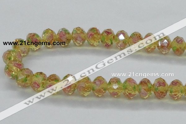 CLG14 13.5 inches 9*12mm faceted rondelle handmade lampwork beads