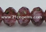 CLG15 13.5 inches 9*12mm faceted rondelle handmade lampwork beads