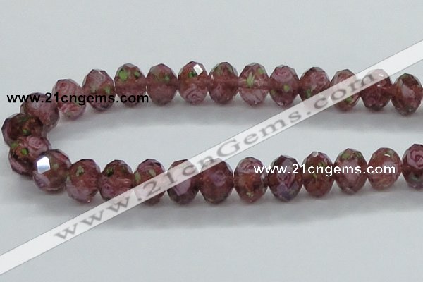 CLG15 13.5 inches 9*12mm faceted rondelle handmade lampwork beads