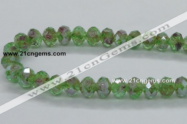 CLG16 13.5 inches 9*12mm faceted rondelle handmade lampwork beads