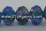 CLG17 13.5 inches 9*12mm faceted rondelle handmade lampwork beads