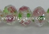 CLG18 13.5 inches 9*12mm faceted rondelle handmade lampwork beads