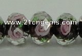 CLG19 13.5 inches 9*12mm faceted rondelle handmade lampwork beads