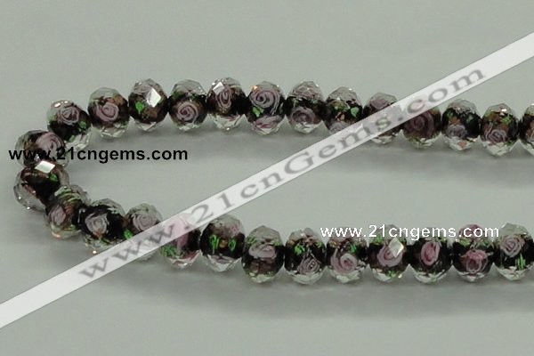 CLG19 13.5 inches 9*12mm faceted rondelle handmade lampwork beads