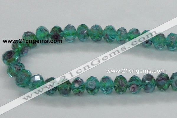 CLG20 13.5 inches 9*12mm faceted rondelle handmade lampwork beads