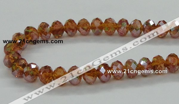 CLG21 13.5 inches 9*12mm faceted rondelle handmade lampwork beads