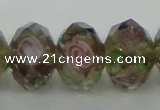 CLG22 13.5 inches 9*12mm faceted rondelle handmade lampwork beads