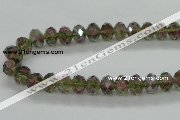 CLG22 13.5 inches 9*12mm faceted rondelle handmade lampwork beads