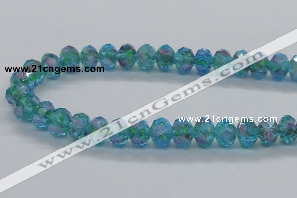 CLG23 13.5 inches 9*12mm faceted rondelle handmade lampwork beads