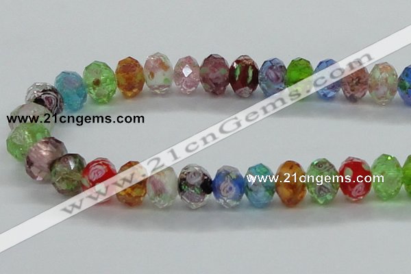 CLG24 13.5 inches 9*12mm faceted rondelle handmade lampwork beads