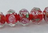 CLG25 15 inches 8*10mm faceted rondelle handmade lampwork beads