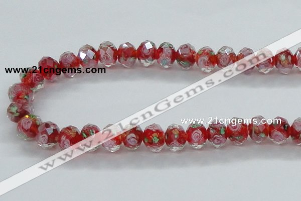 CLG25 15 inches 8*10mm faceted rondelle handmade lampwork beads