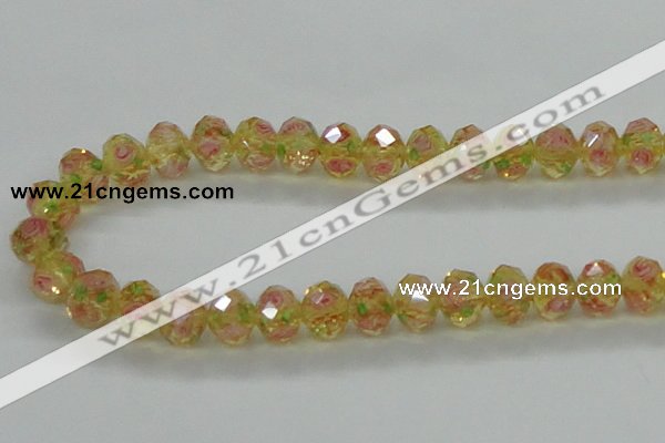 CLG26 15 inches 8*10mm faceted rondelle handmade lampwork beads