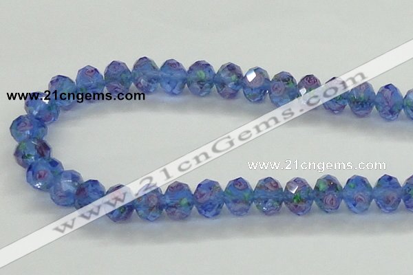 CLG27 15 inches 8*10mm faceted rondelle handmade lampwork beads