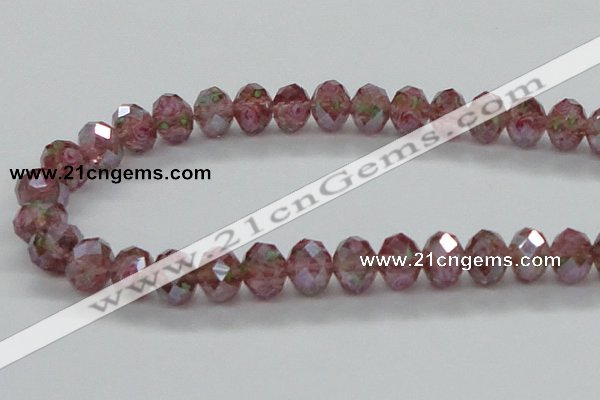 CLG29 15 inches 8*10mm faceted rondelle handmade lampwork beads