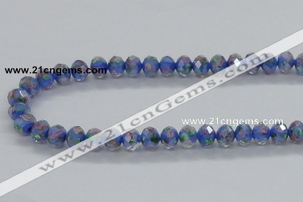 CLG30 15 inches 8*10mm faceted rondelle handmade lampwork beads