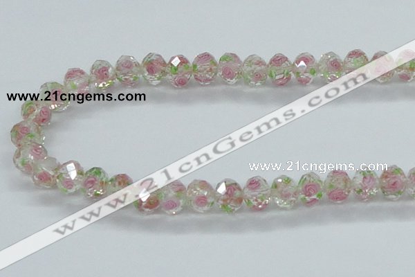 CLG31 15 inches 8*10mm faceted rondelle handmade lampwork beads