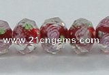 CLG32 15 inches 8*10mm faceted rondelle handmade lampwork beads