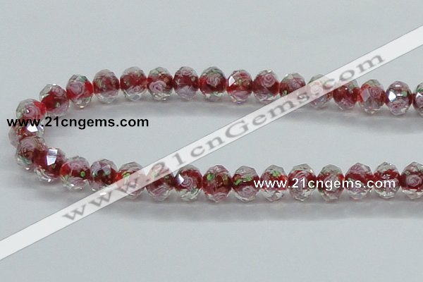 CLG32 15 inches 8*10mm faceted rondelle handmade lampwork beads