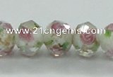 CLG33 15 inches 8*10mm faceted rondelle handmade lampwork beads