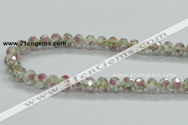 CLG33 15 inches 8*10mm faceted rondelle handmade lampwork beads