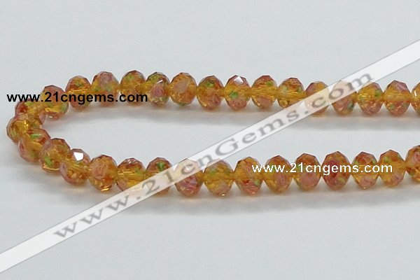CLG34 15 inches 8*10mm faceted rondelle handmade lampwork beads