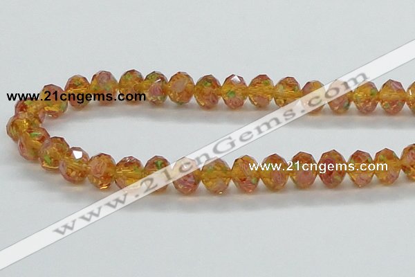 CLG34 15 inches 8*10mm faceted rondelle handmade lampwork beads