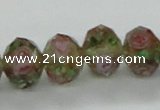 CLG35 15 inches 8*10mm faceted rondelle handmade lampwork beads