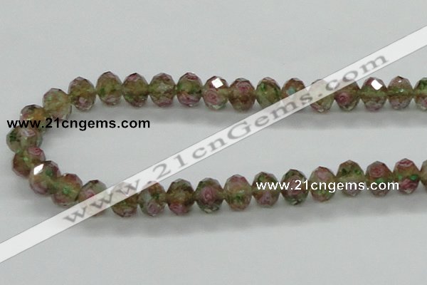 CLG35 15 inches 8*10mm faceted rondelle handmade lampwork beads