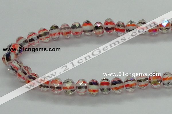 CLG37 14 inches 8*10mm faceted rondelle handmade lampwork beads